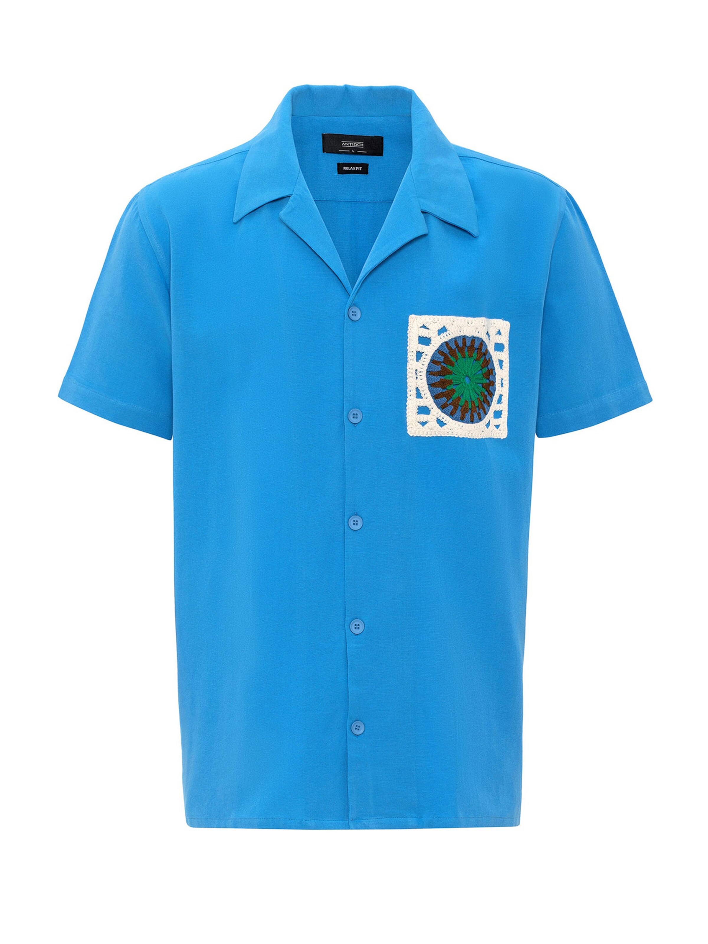 Antioch T-shirt i blå: framsida