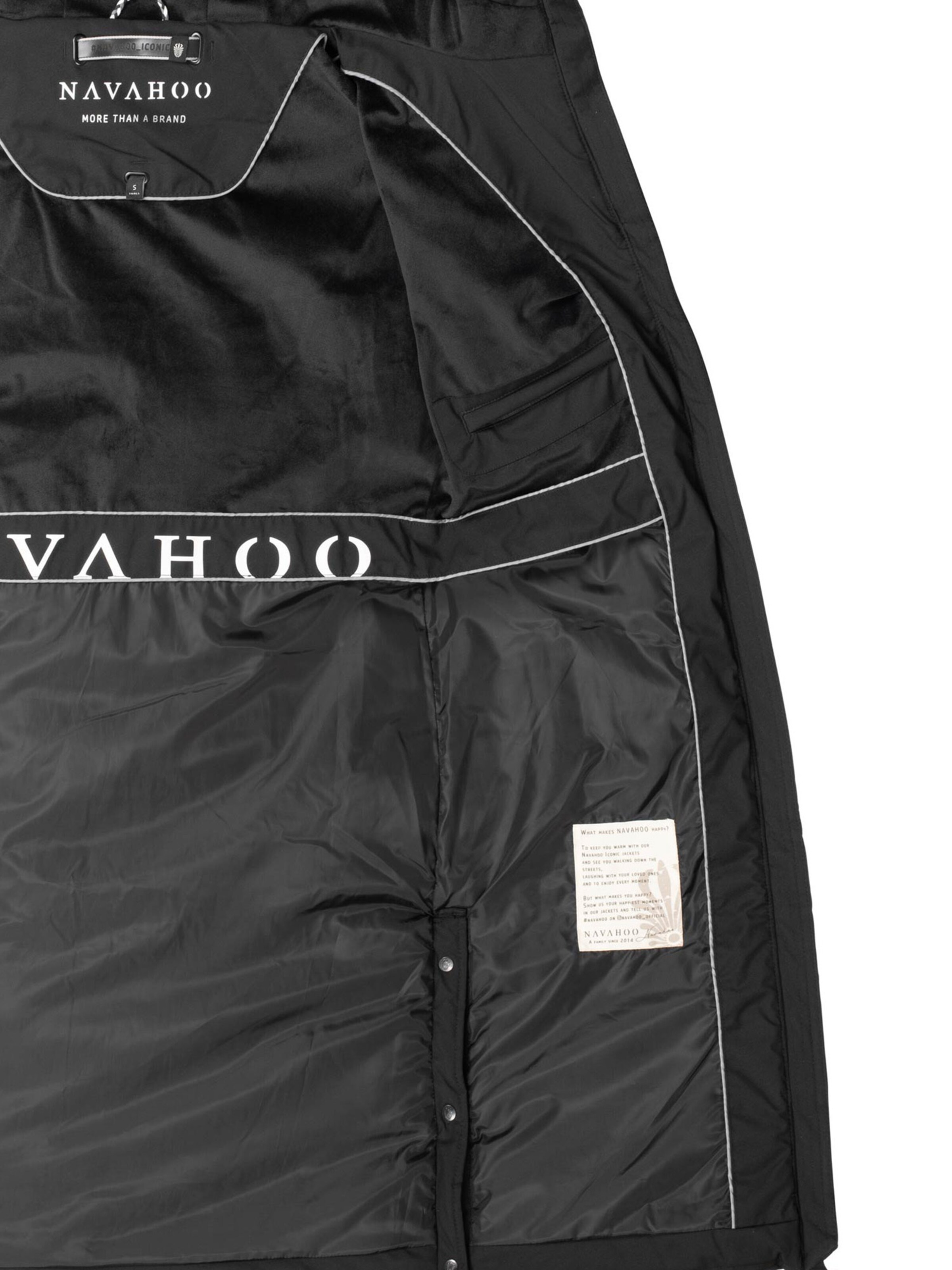 NAVAHOO Navahoo Schmatzibaer lange Damen Winter Steppjacke N009 ' ' in Schwarz