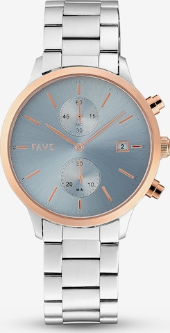 FAVS Analog Watch in Silver: front