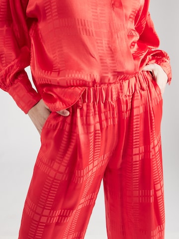 Soft Rebels Szeroka nogawka Spodnie 'Aida' w kolorze czerwony
