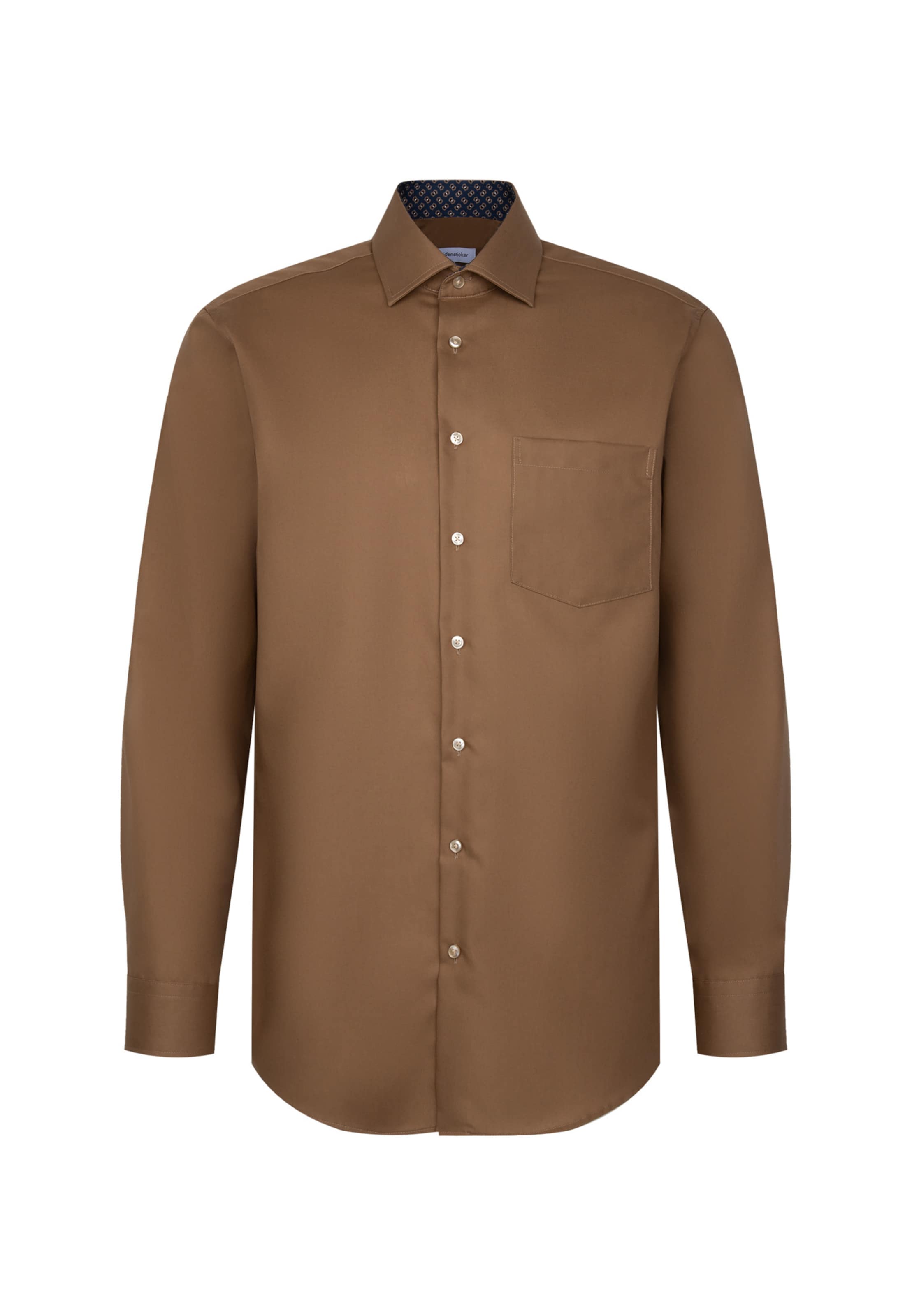 SEIDENSTICKER Business shirt 'Schwarze Rose' in Brown: front