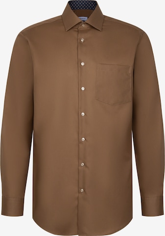 SEIDENSTICKER Business shirt 'Schwarze Rose' in Brown: front