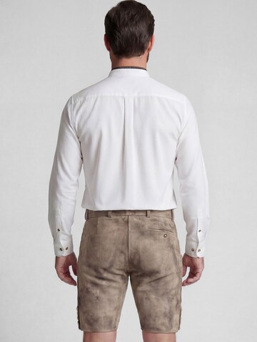 Coupe slim Chemise folklorique SPIETH & WENSKY en blanc
