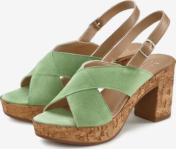 LASCANA Sandalen met riem in Groen