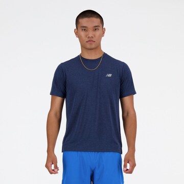 T-Shirt 'Athletics' new balance en bleu : devant