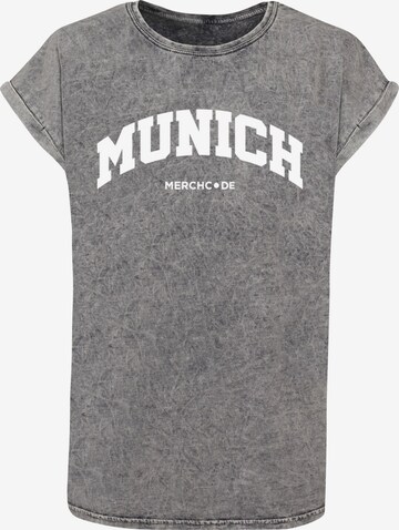 Merchcode Shirt 'Munich Wording' in Grey: front