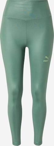 PUMA Skinny Workout Pants in Green: front