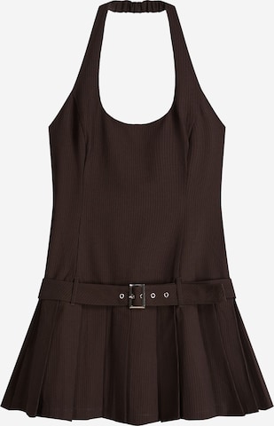 BershkaHaljina - smeđa boja: prednji dio