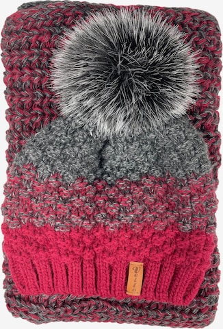 Kumixi Beanie 'Set: Mütze & Loop Schal' in Red: front