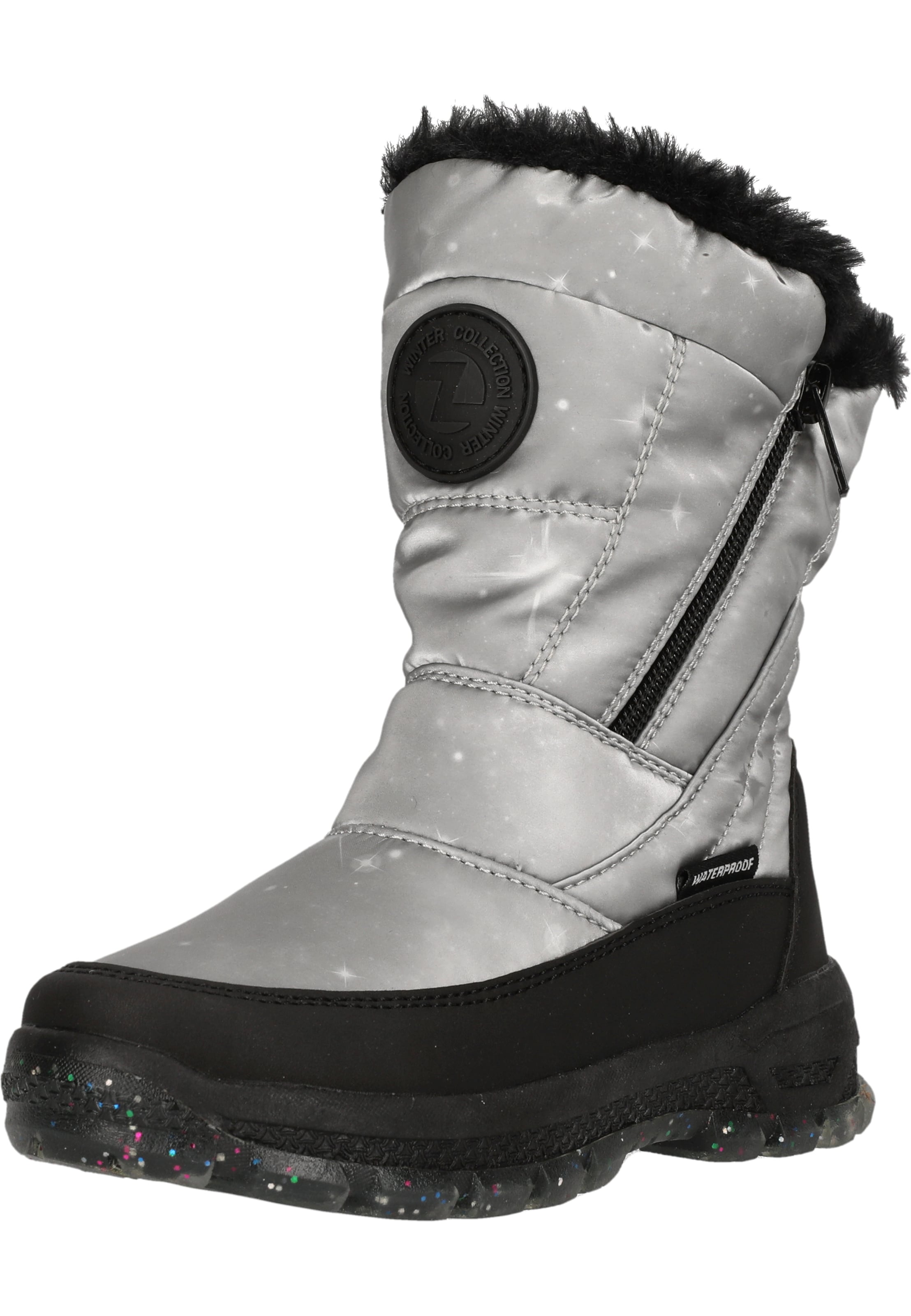 ZigZag Snowboots 'Lamia' in Silber: Vorderseite