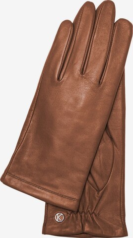 KESSLER Full Finger Gloves 'Chelsea' in Brown: front