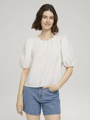 TOM TAILOR DENIM Bluse in Weiß: predná strana