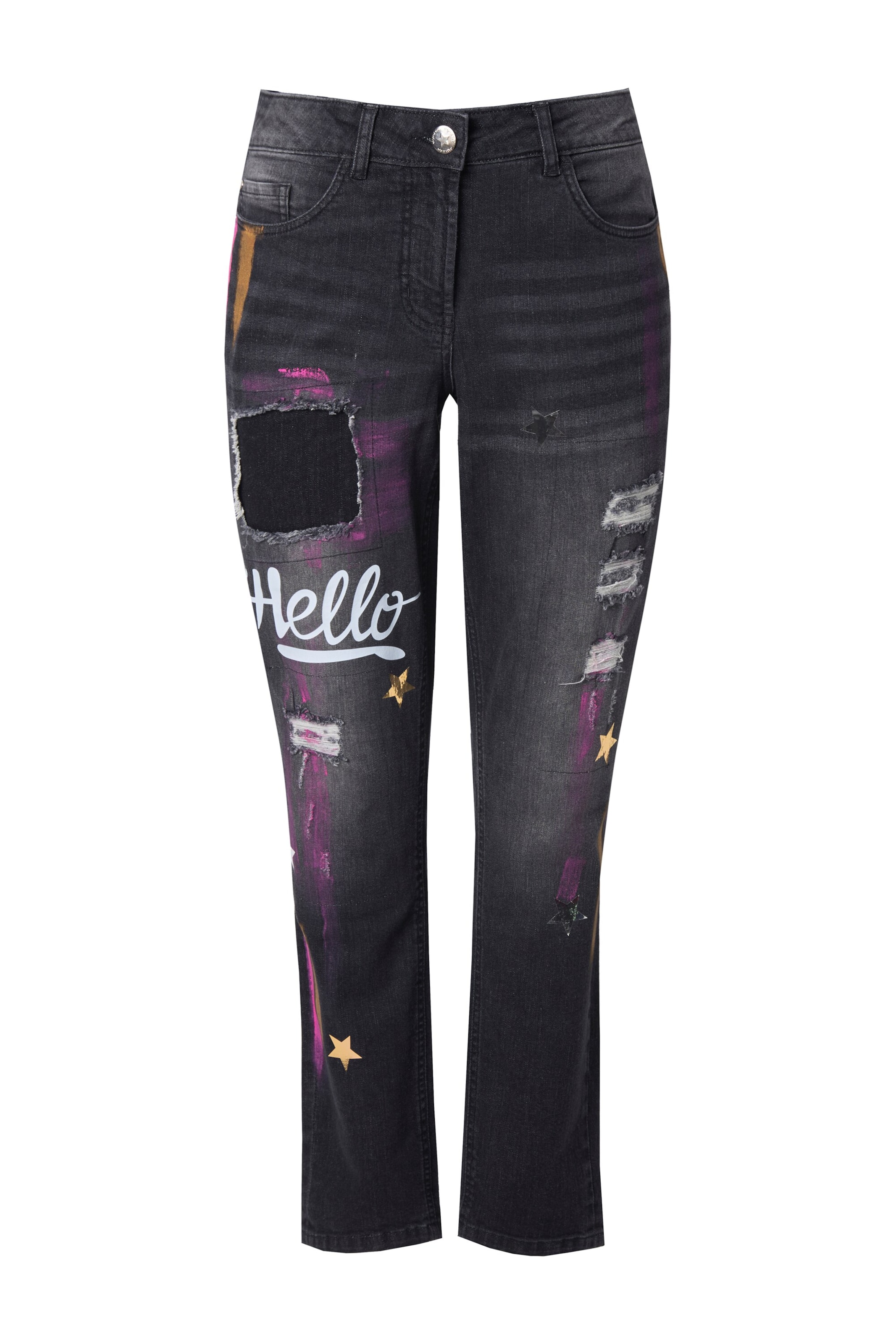 Angel of Style Regular Jeans in Zwart: voorkant