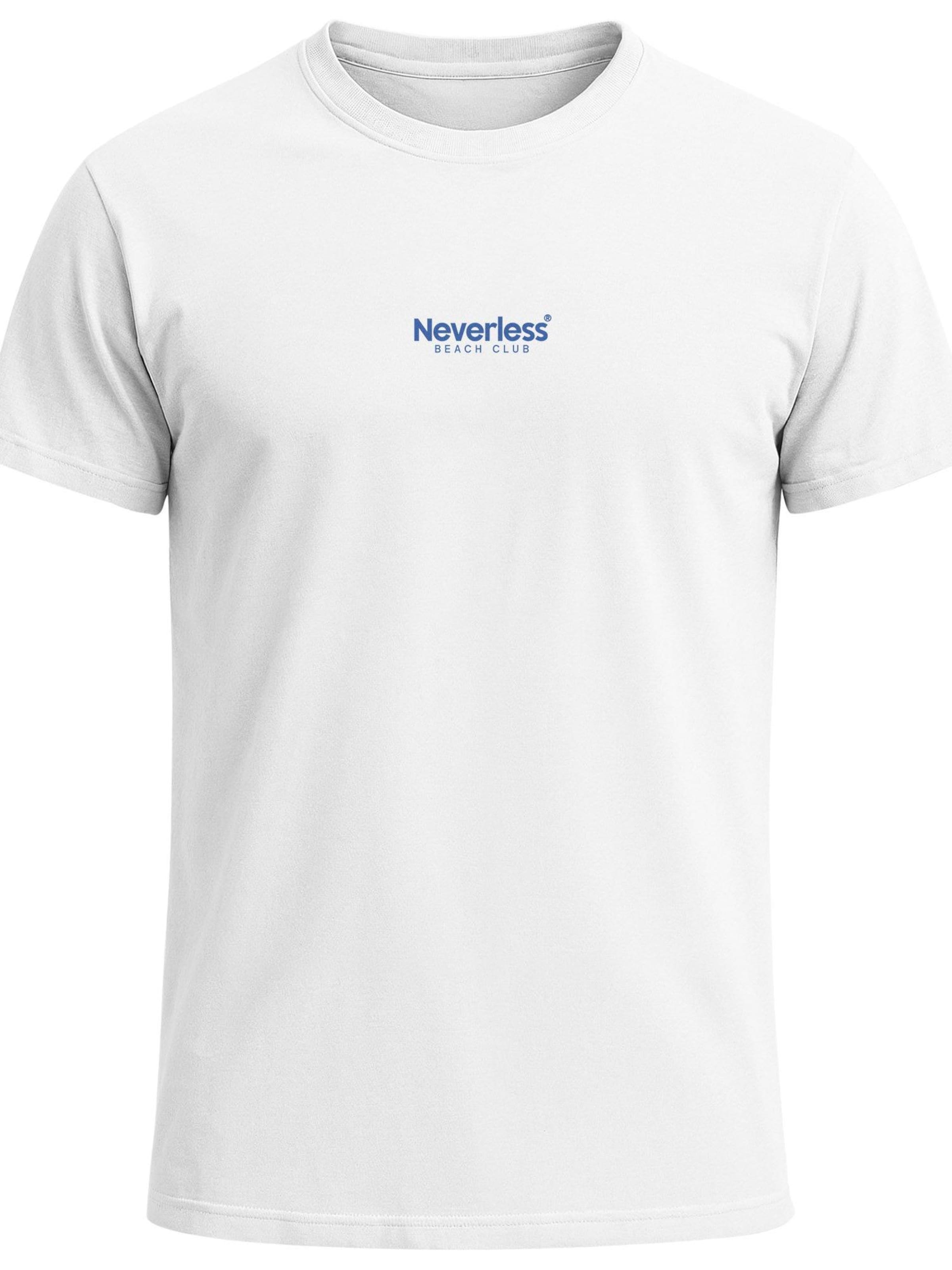 Neverless Shirt 'Beach Club Palme' in White: front