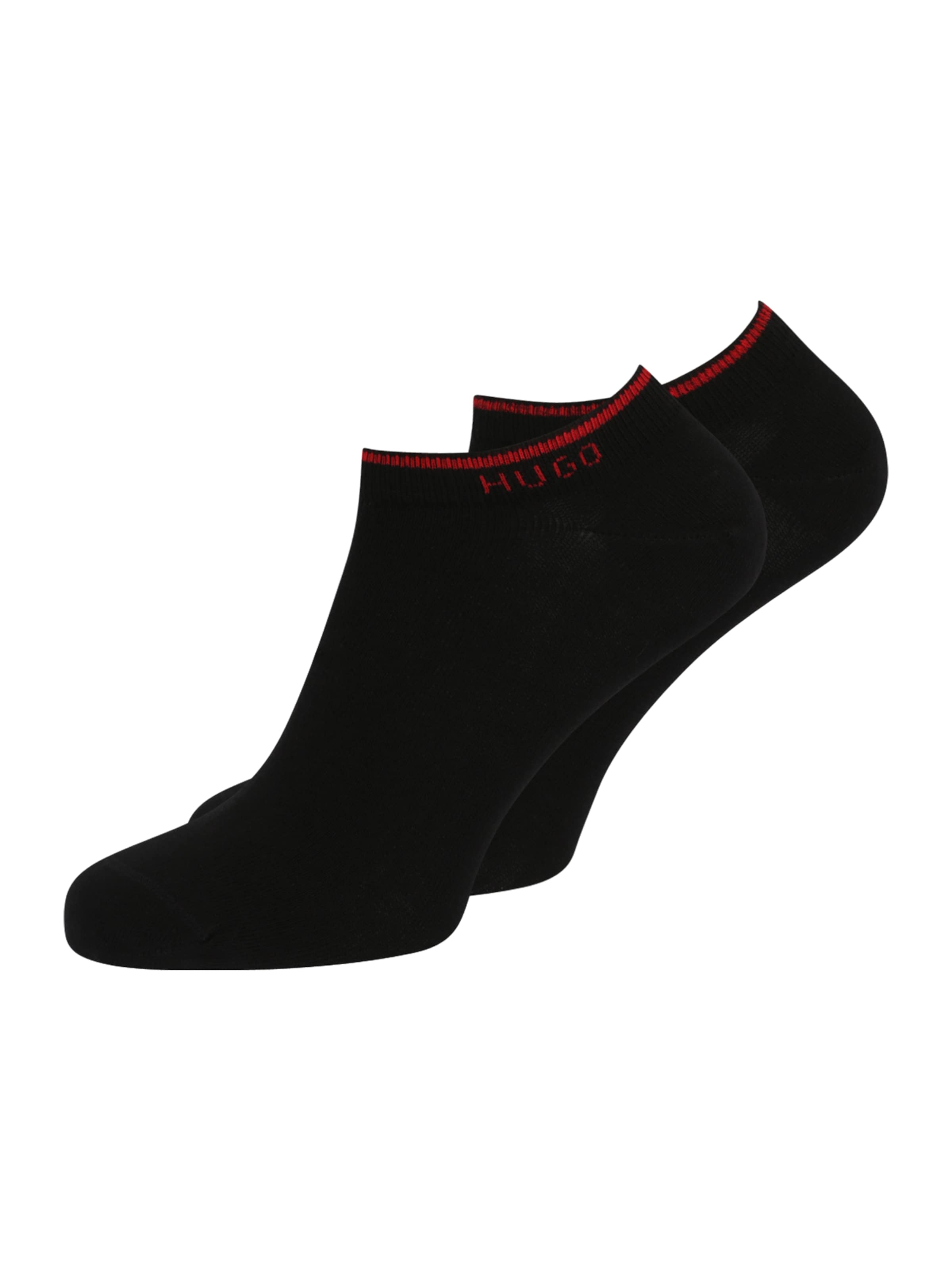 HUGO Къси чорапи в черно: отпред