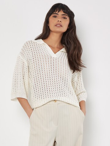 Apricot Pullover in Weiß: Vorderseite
