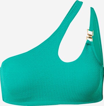 River Island Bralette Bikini Top in Green: front