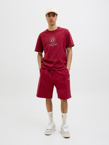 JACK & JONES Wide leg Trousers in Red