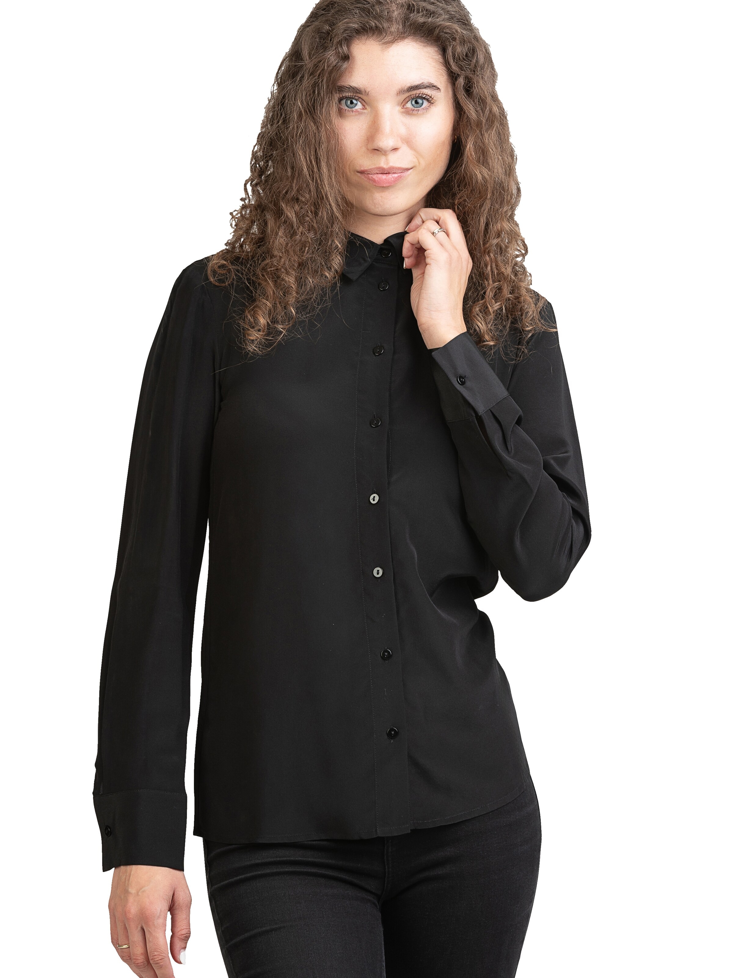Chemisier 'Seidenbluse Collettoseta' Posh Gear en noir : devant
