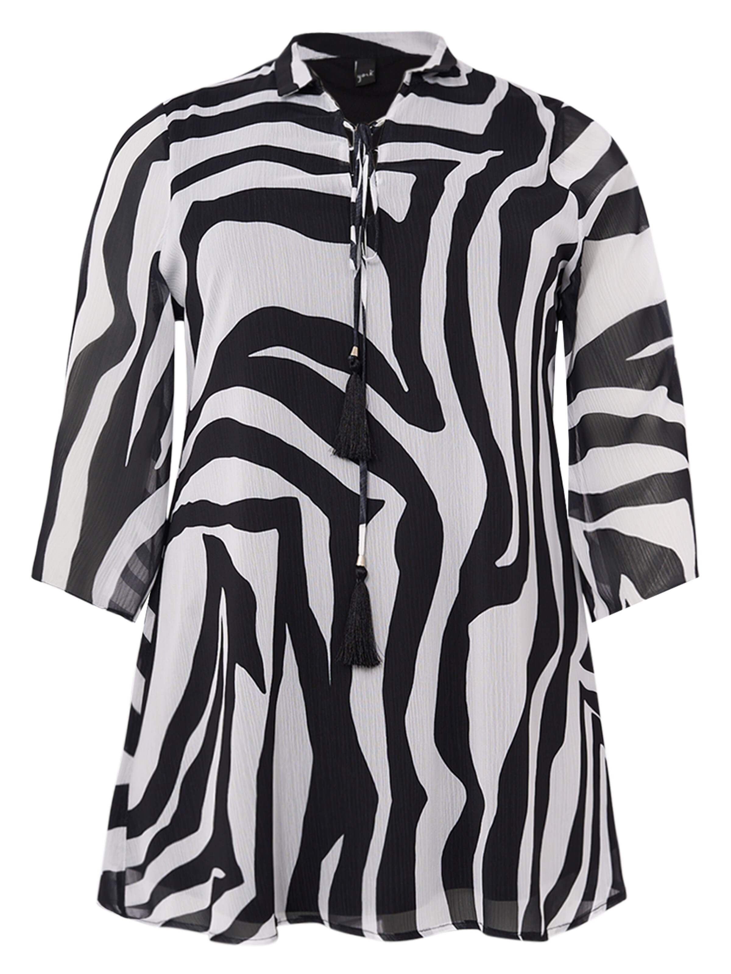 YOEK Tunic 'SAVANNA' in Black: front