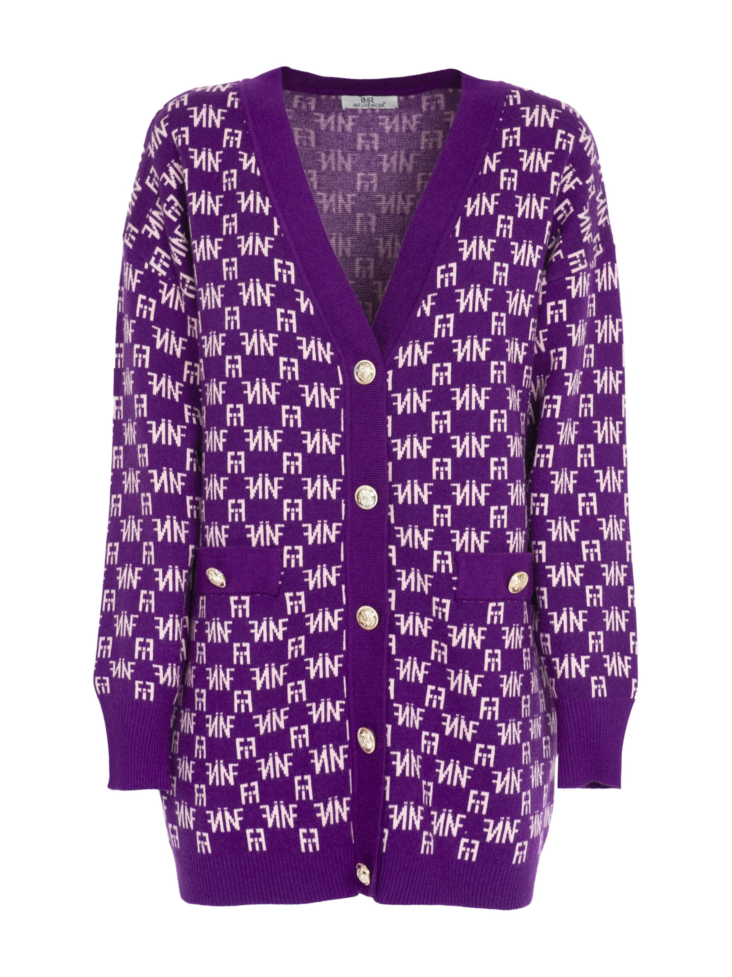 Cardigan Influencer en violet : devant