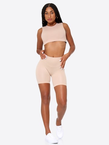 Skinny Leggings 'Ribbed Collection' di Yenita in beige