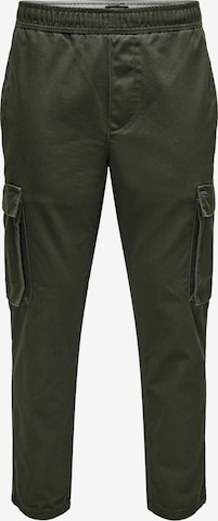 Pantalon cargo 'ROD' Only & Sons en vert : devant