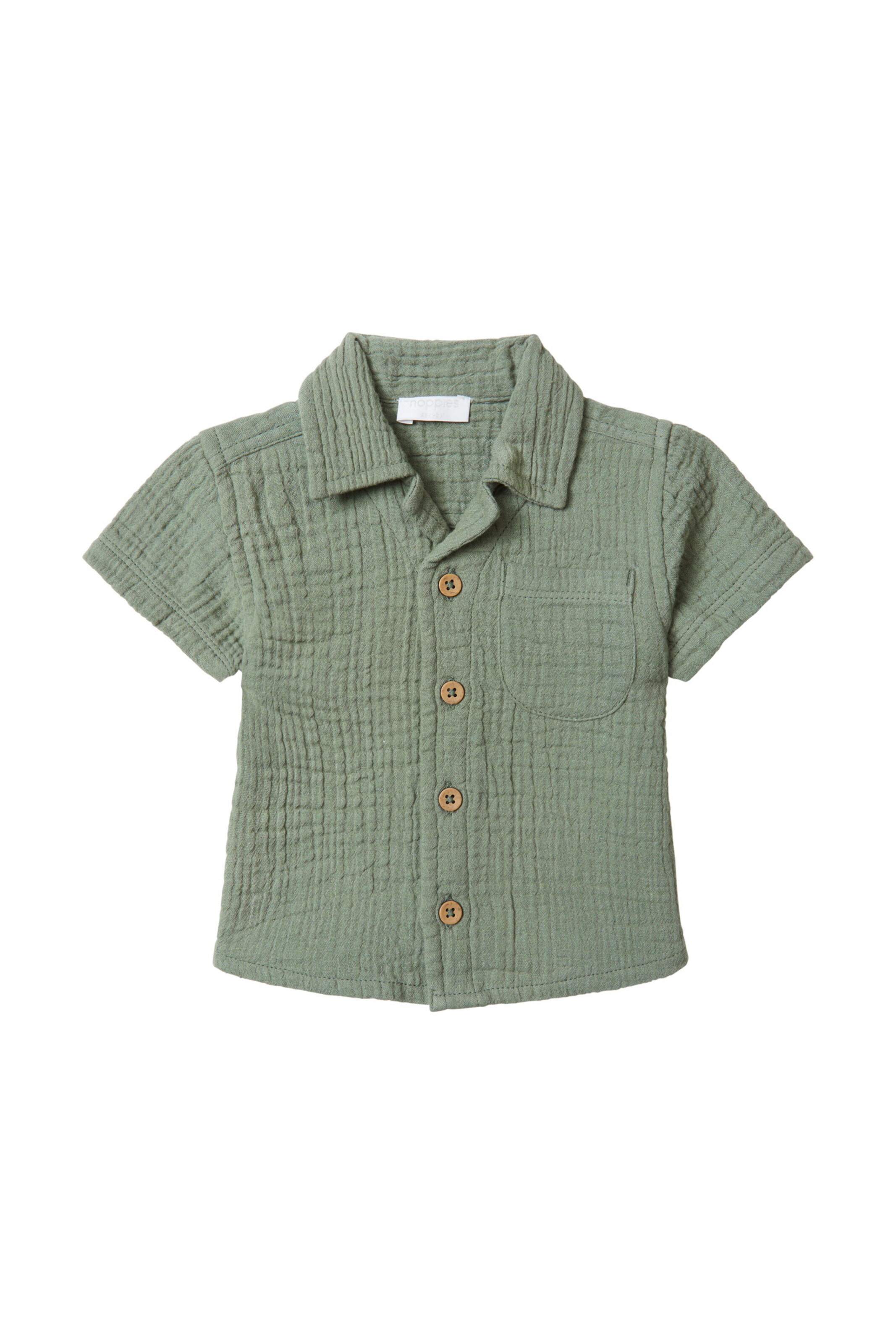 Noppies Regular fit Button up shirt in Green: front
