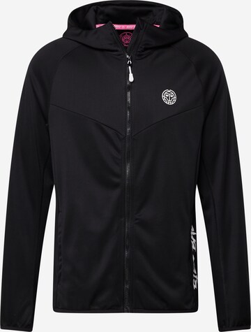 BIDI BADU Athletic Zip-Up Hoodie in Black: front