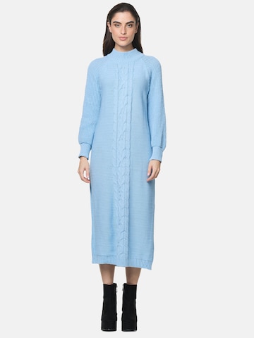Elara Gebreide jurk in Blauw: voorkant
