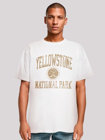 T-Shirt 'US National Parks Yellowstone Wyoming' F4NT4STIC en blanc : devant