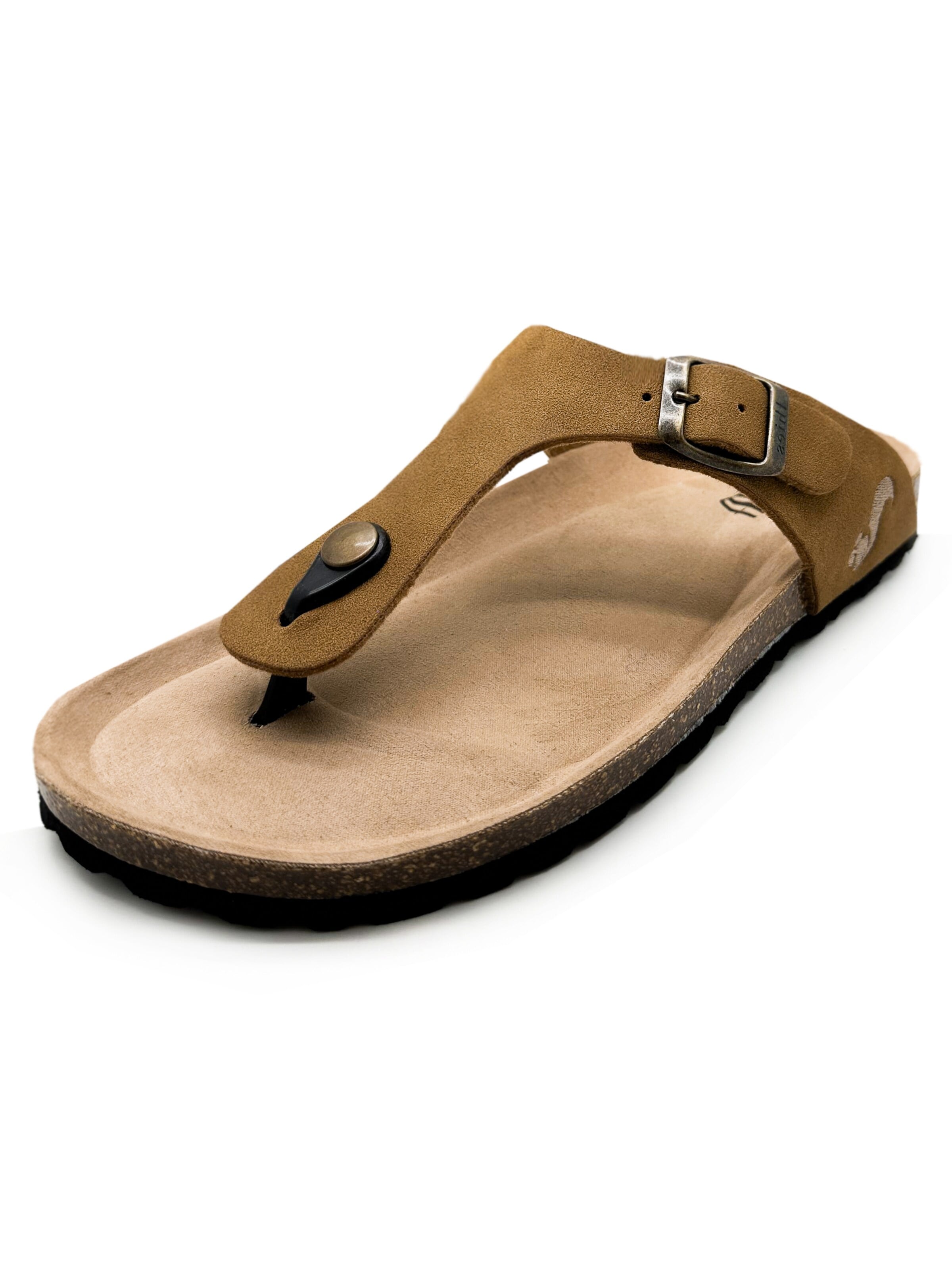 thies T-Bar Sandals 'thies 1856 ® Eco Bio Thong Sandal' in Brown: front