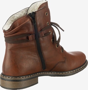 Rieker Lace-Up Ankle Boots in Brown