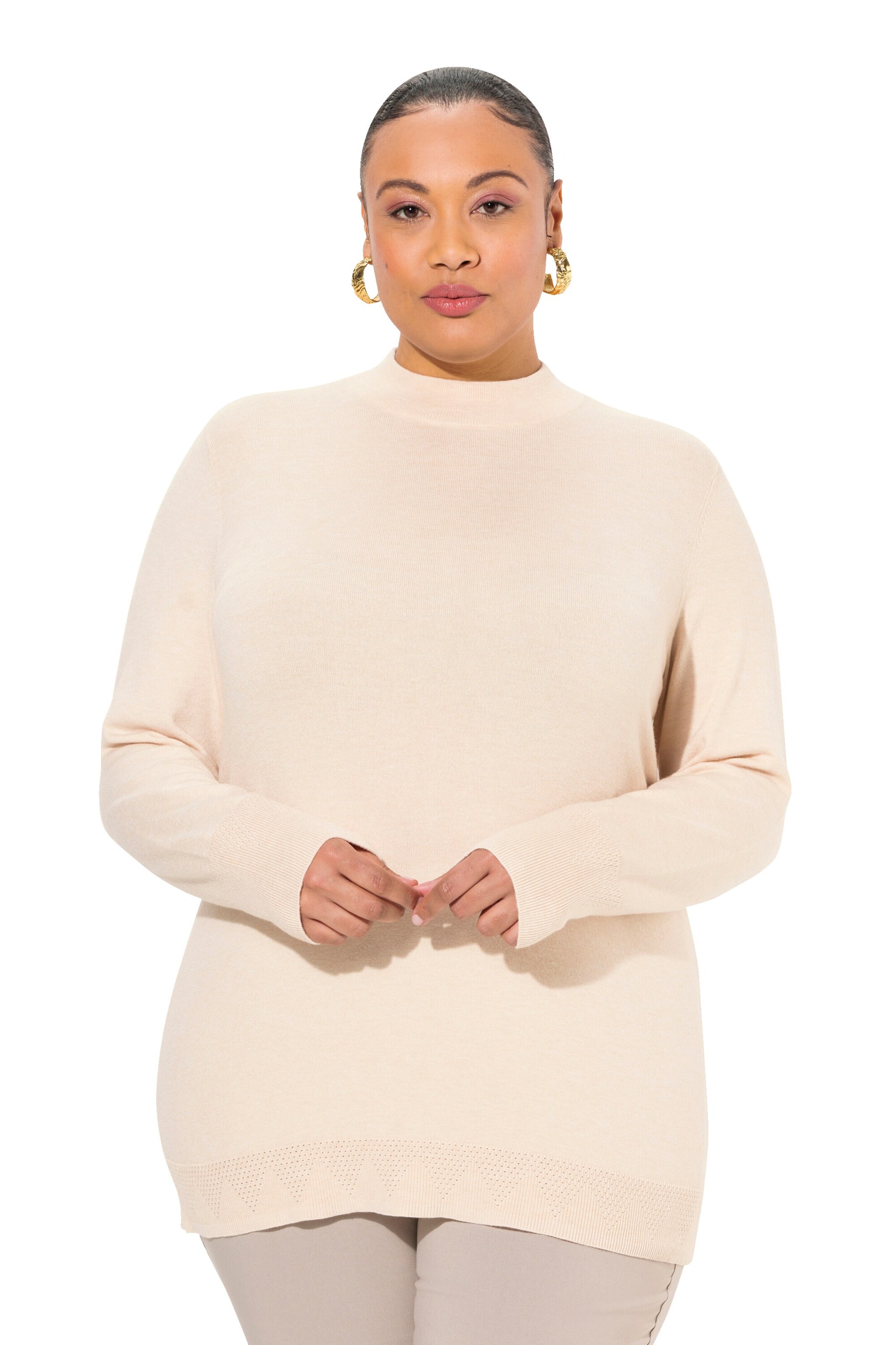 Ulla Popken Trui in Beige: voorkant