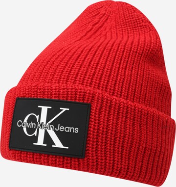 Bonnet Calvin Klein Jeans en rouge : devant