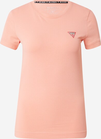 GUESS T-shirt en pêche / rouge / noir / blanc, Vue avec produit