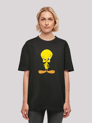 F4NT4STIC Shirt 'Looney Tunes Angry Tweety' in Zwart: voorkant