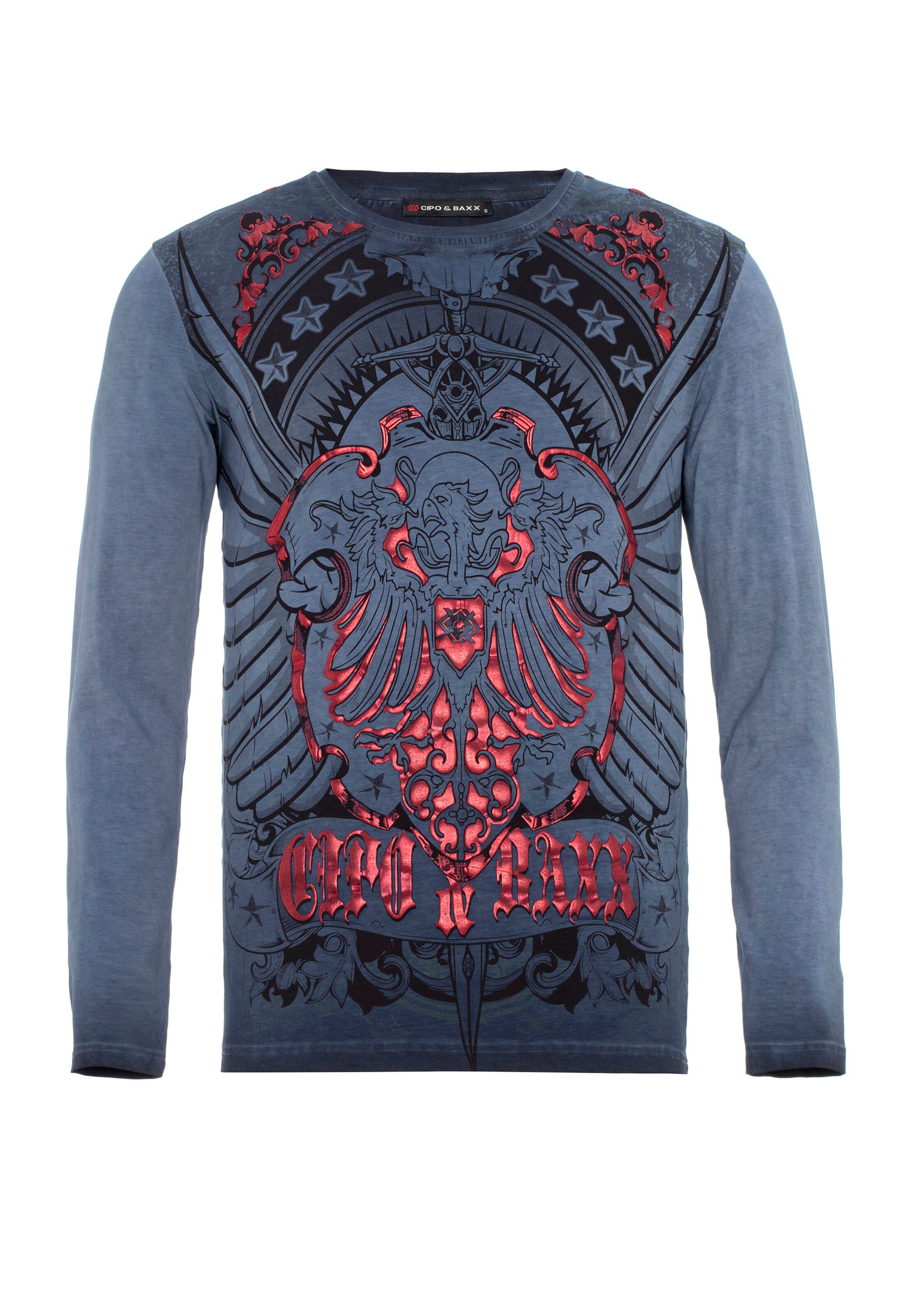 CIPO & BAXX Shirt in Blauw: voorkant