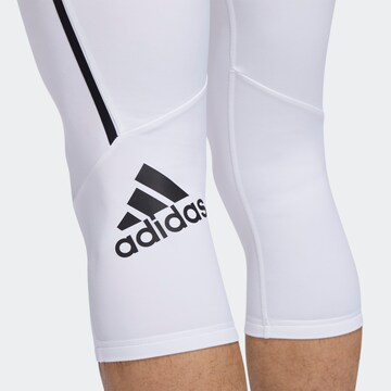 ADIDAS SPORTSWEAR Skinny Workout Pants 'Alphaskin' in White