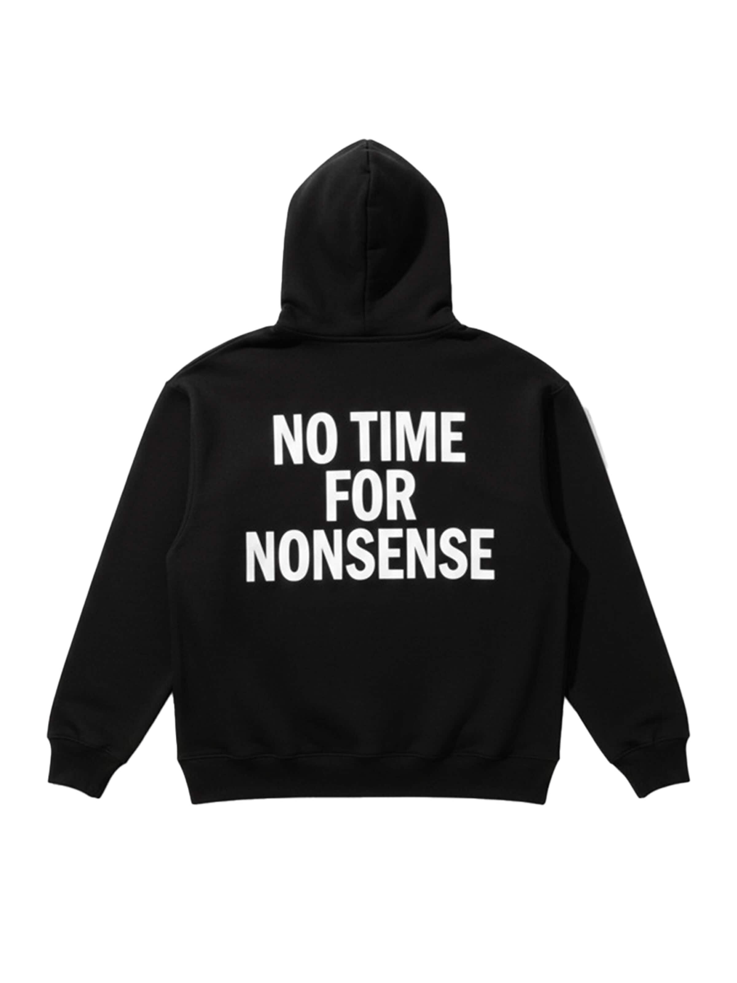 Kleidermafia - Jersey 'Oversize “No Time for Nonsense” Hoodie - Black and White' en negro: frente