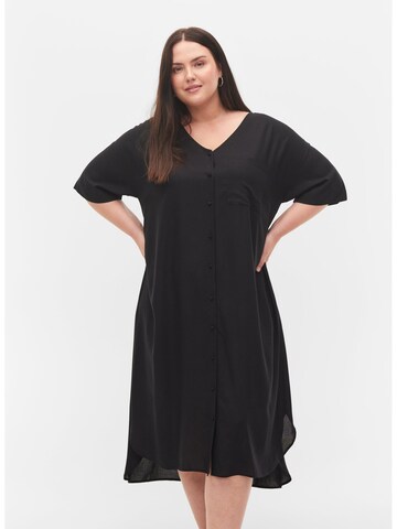 Robe-chemise 'Emayse' Zizzi en noir : devant