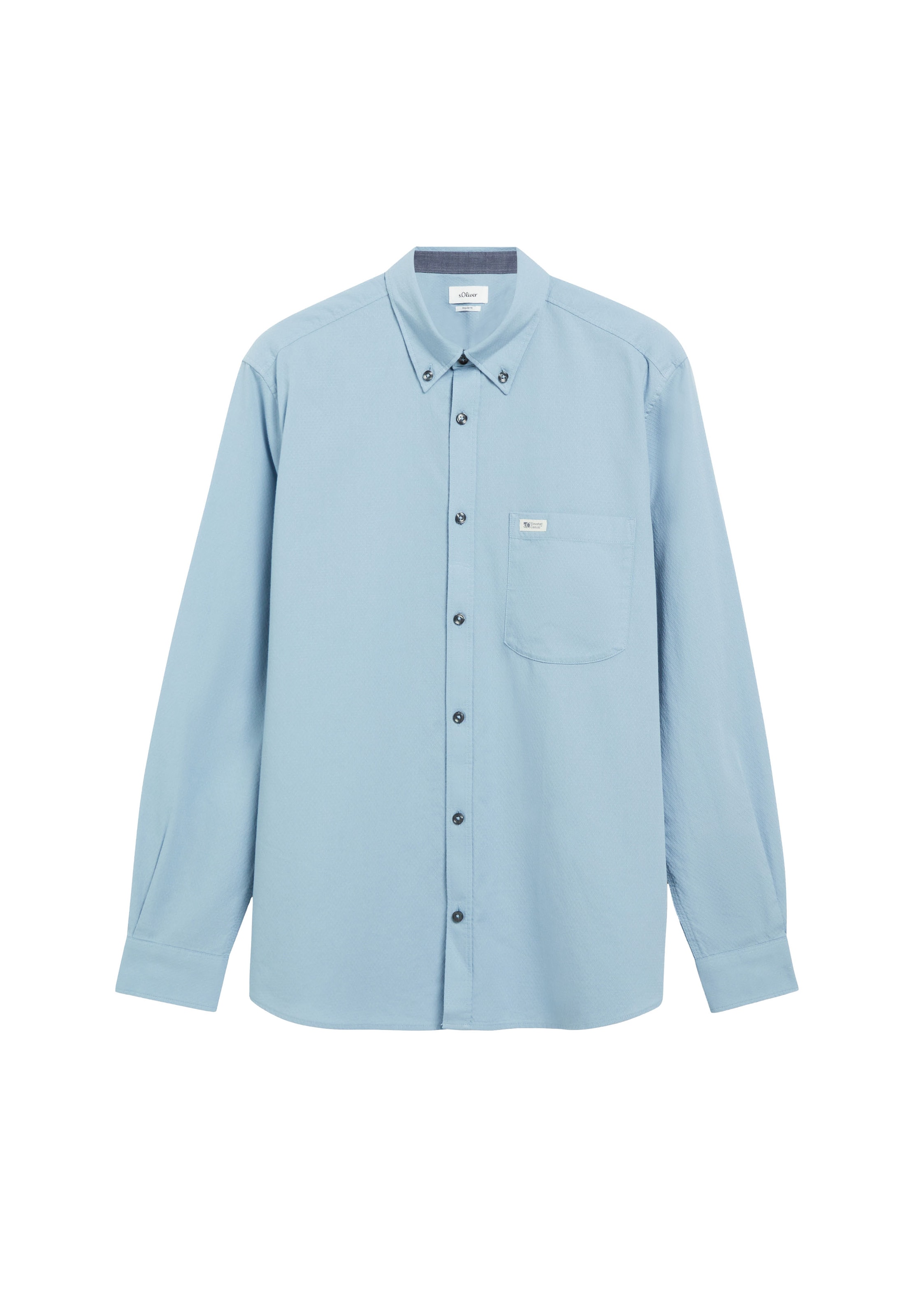 s.Oliver Button Up Shirt in Blue: front