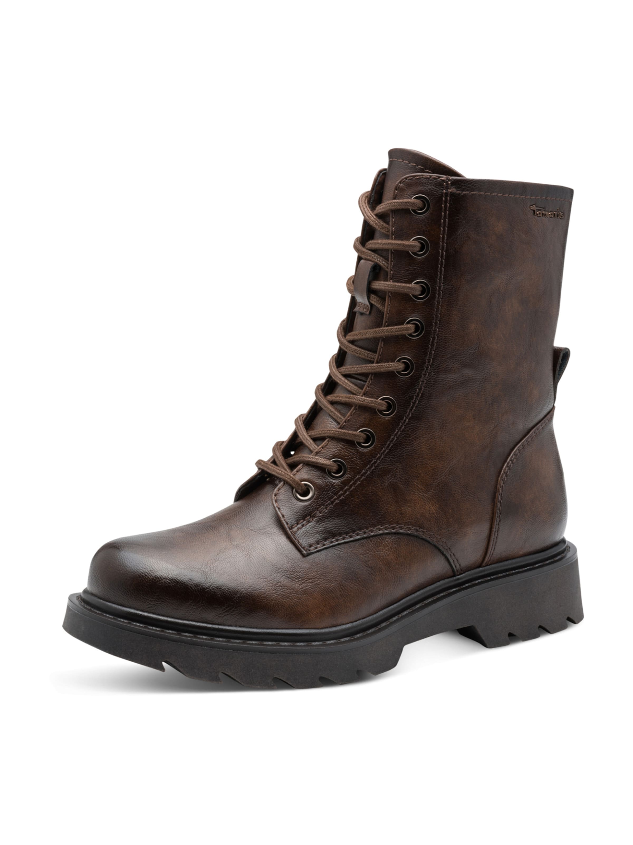 Bottines à lacets Tamaris en marron : devant