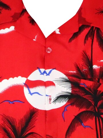 King Kameha Shirt 'Beach' in Rot