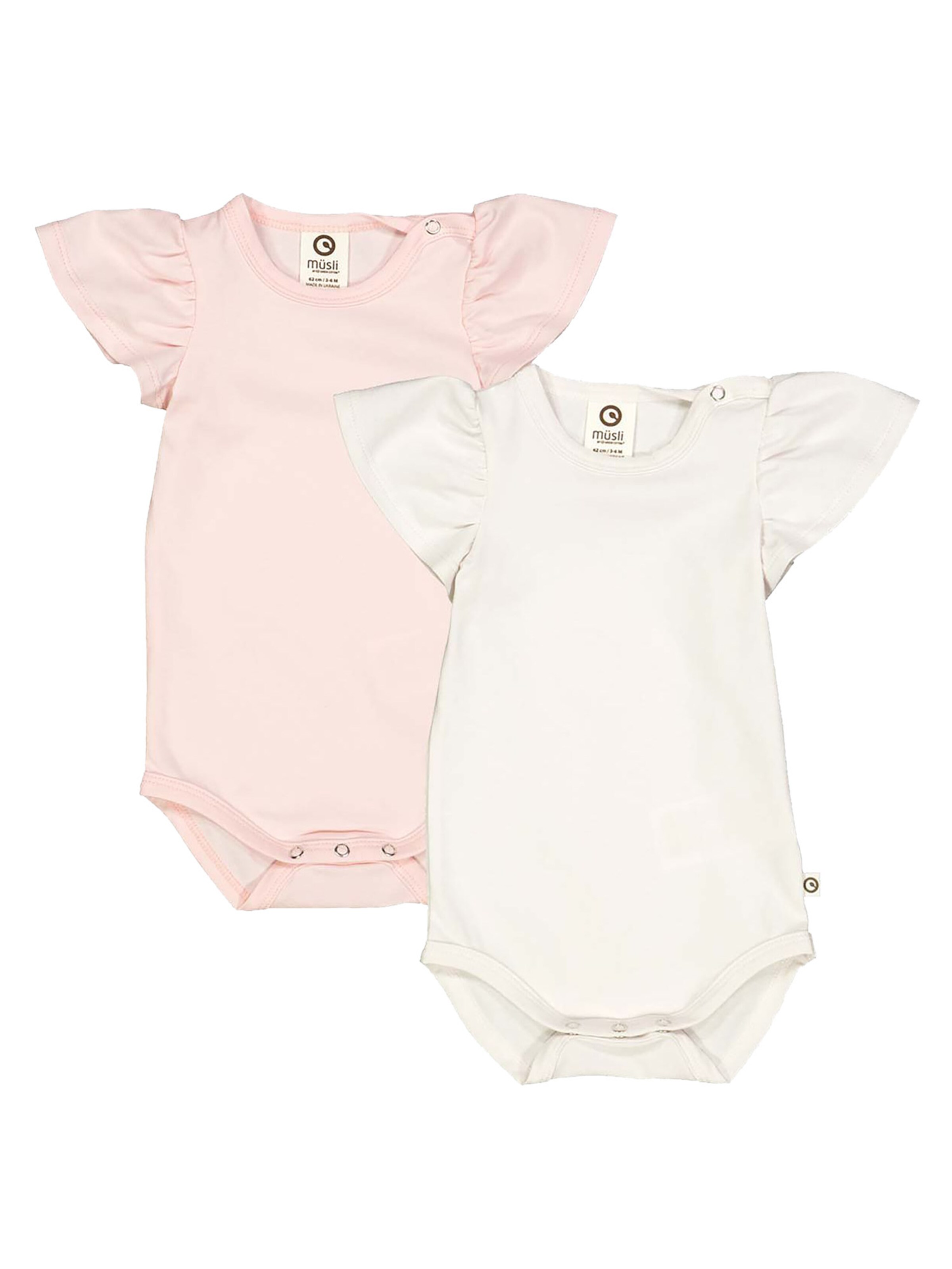 Tutina / body per bambino di Müsli by GREEN COTTON in rosa: frontale