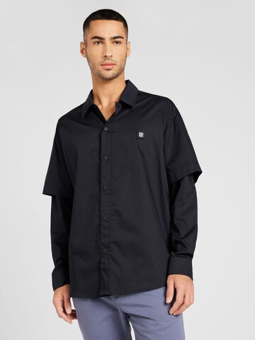 Coupe regular Chemise 'Ebillo' HUGO en noir : devant