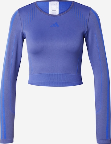ADIDAS PERFORMANCE - Camisa funcionais em azul: frente