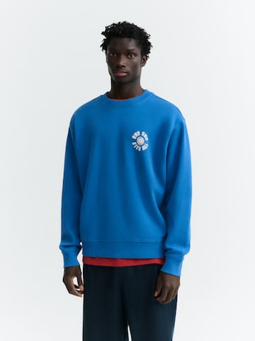 Thinking MU Sweatshirt 'LEON' in Blauw: voorkant