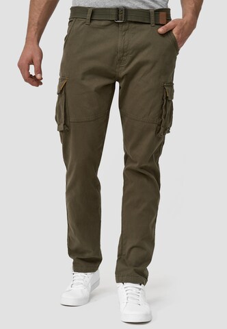 Regular Pantalon cargo 'Mathen' INDICODE JEANS en vert : devant