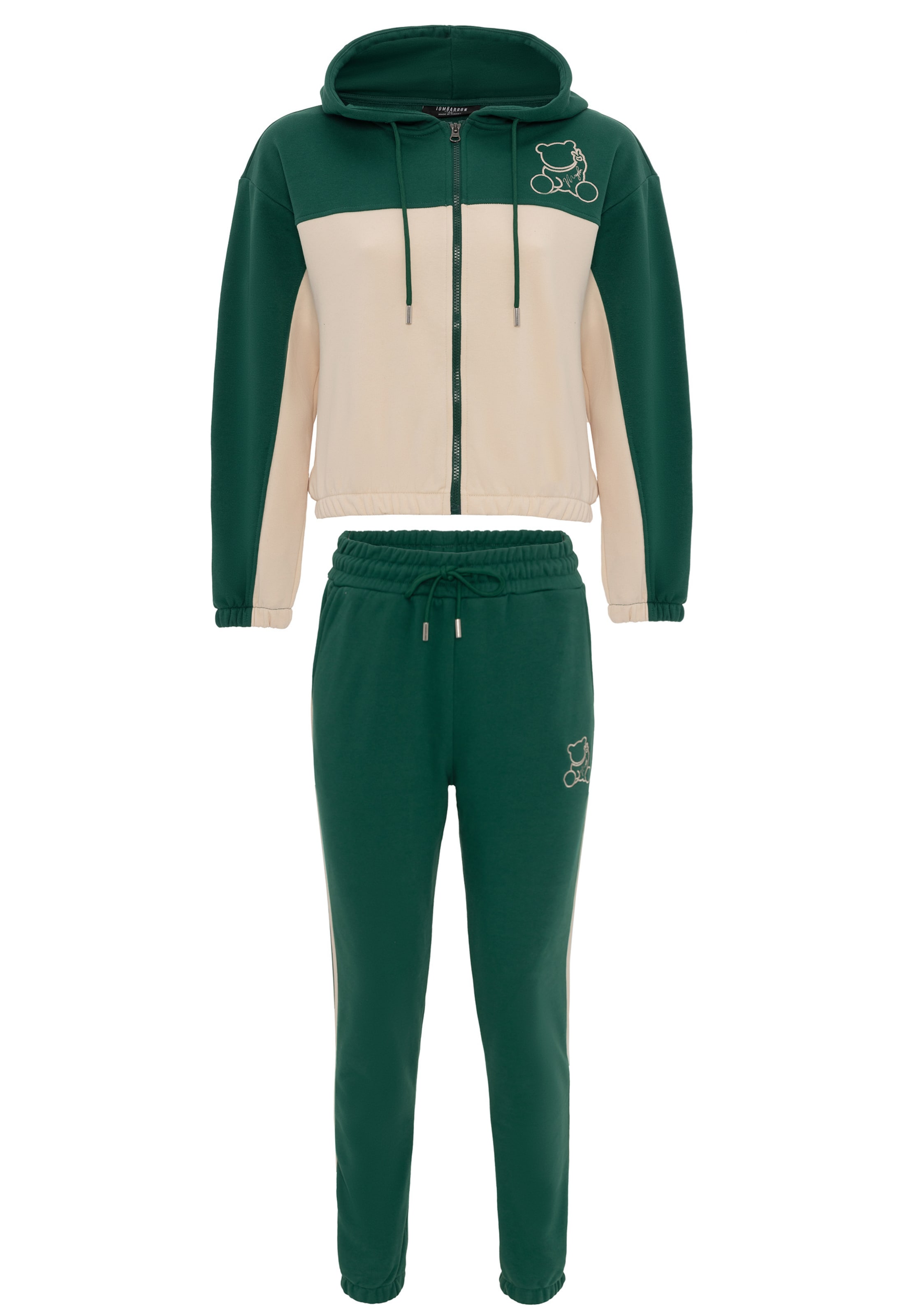 Tom Barron Joggingpak in Groen: voorkant